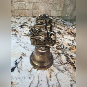 Antique-Style Brass Ship Bell - Gold Finish